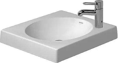 Lavabo D'angle Suspendu Duravit Architec - 635x540 Mm, Blanc, Sans Trop-plein, 1 Trou