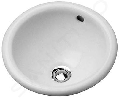 Duravit Architec - Lavabo sans trou, avec trop-plein Bali, diamètre 335 mm, blanc - lavabo 0473340031