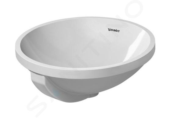 Duravit Architec - Umywalka średnica 400 mm z przelewem, bez otworu na baterię, kolor biały 0468400000