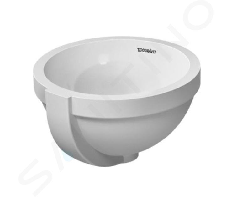 Duravit Architec - Lavabo sin orificio con rebosadero, diámetro 28 cm, blanco: lavabo 0319270000