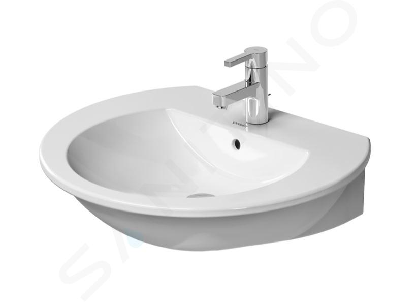 Duravit Darling New - Lavabo 650x550 mm, con 1 orificio para grifería, con WonderGliss, blanco alpino 2621650000