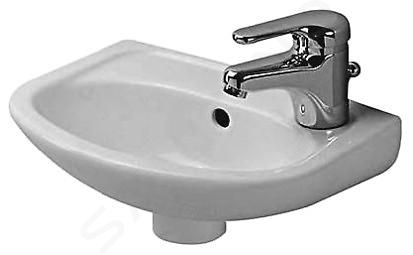 Duravit Duraplus - Kompaktowa umywalka z przelewem, 365x265 mm, biała 0797350000