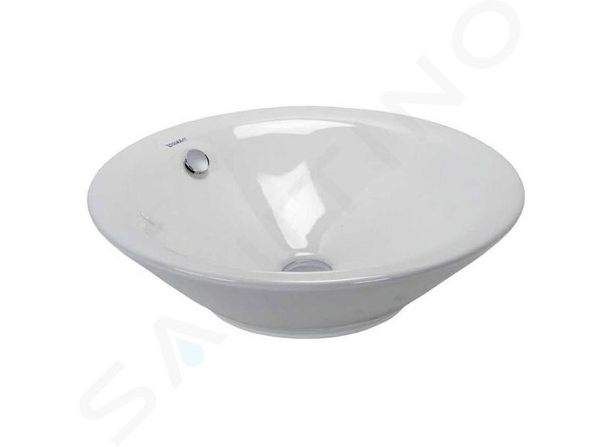 Duravit Starck 1 - Cuenca de lavabo con rebosadero, diámetro 530 mm, WonderGliss, blanca 04085300001