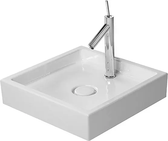 Duravit Starck 1 - Umývadlová misa 470x470 mm, bez prepadu,1 otvor na batériu, biela 0387470027