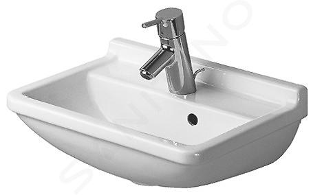 Duravit Starck 3 - Umywalka 45x32 cm, z przelewem, z otworem na baterię, biała 0750450000