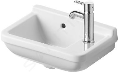 Duravit Starck 3 - Lavamani 40x26 cm, con 1 foro per miscelatore a dx, con WonderGliss, bianco 07514000001