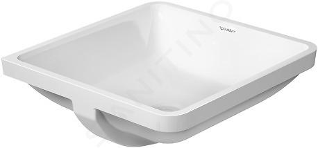 Duravit Starck 3 - Lavabo de sotoencastre 43x43 cm, sin orificio para grifería, blanco 0305430000