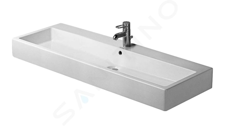 Duravit Vero - Umývadlo, 1200x470 mm, s prepadom, s otvorom na batériu, biela 0454120000