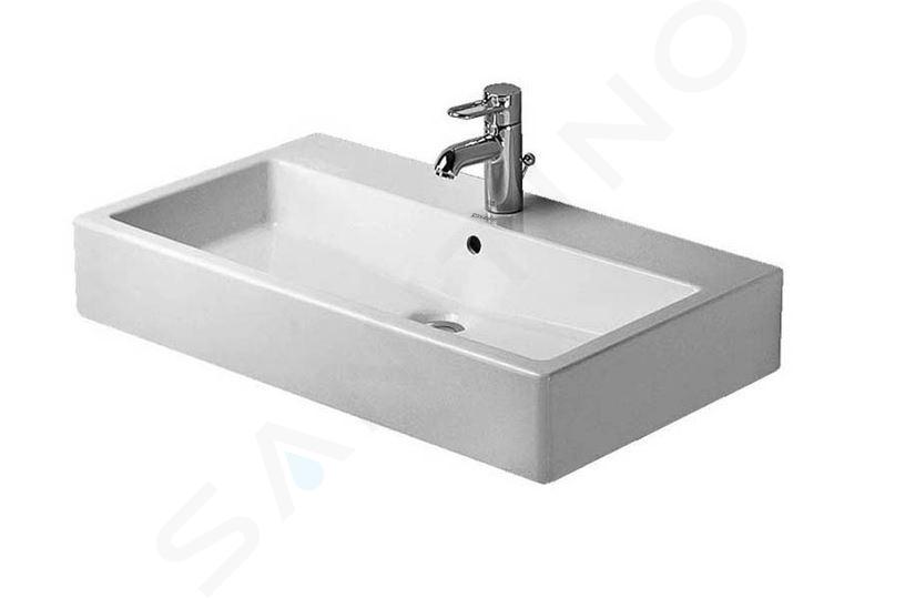 Duravit Vero - Umyvadlo 700x470 mm, s přepadem, s otvorem pro baterii, WonderGliss, bílá 04547000001