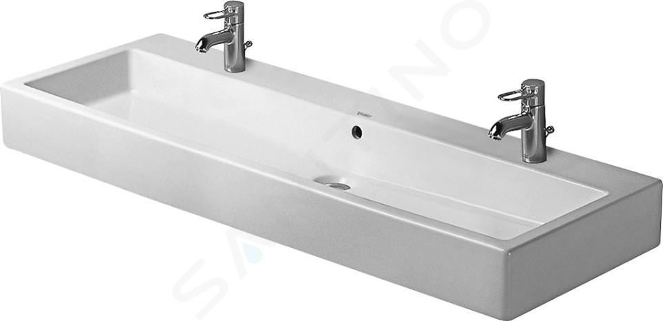 Duravit Vero - Dubbele wastafel 1200x470 mm, 2 kraangaten, alpine wit 0454120024