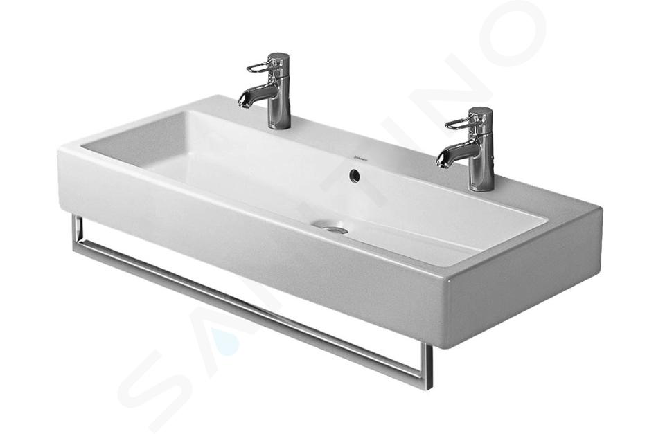 Duravit Vero - Lavabo doppio 1000x470 mm, con 2 fori per miscelatore,  bianco alpino 0454100024