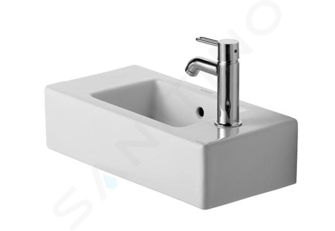 Duravit Vero - Lavamanos 500x250 mm, 1 orificio para grifería a la derecha, blanco alpino 0703500008