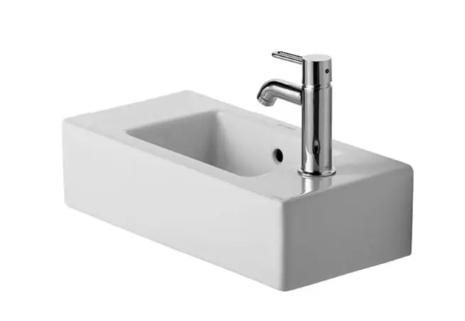 Duravit Vero - Lavamani 50x25 cm, 1 foro per miscelatore a dx, con WonderGliss, bianco alpino 07035000081