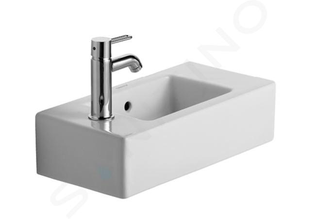 Duravit Vero - Umývátko 500x250 mm, s přepadem, s otvorem pro baterii vlevo, bílá 0703500009