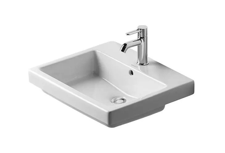 Duravit Vero - Lavabo de encastre 55x47x18 cm, con 1 orificio para grifería, blanco alpino 0315550000