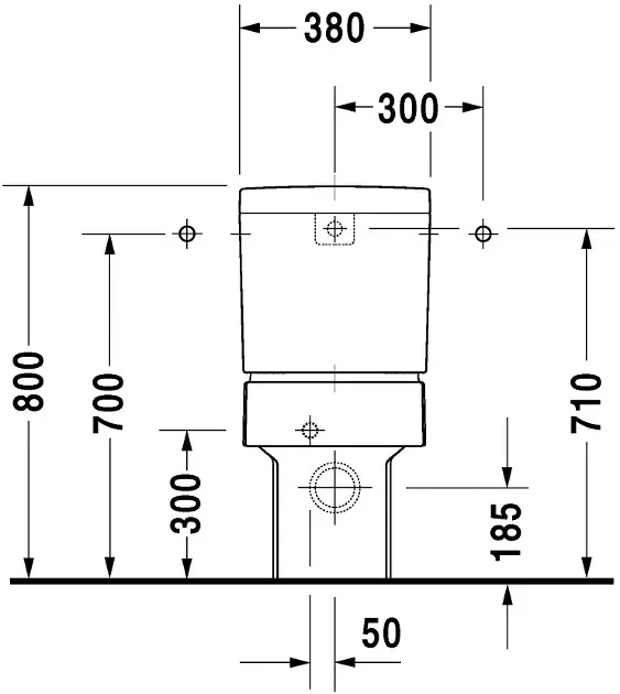 Duravit Vero WC Kombi, mit WonderGliss, Vario Ablauf, Alpinweiß