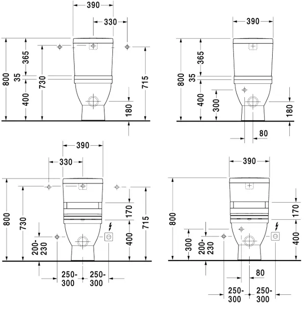Duravit Starck 3 WC Kombi mit HygieneGlaze, Weiß 21410900001