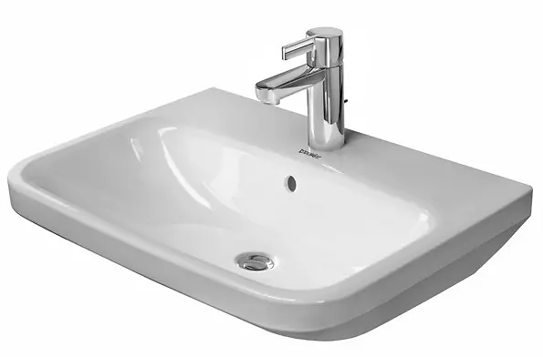 Duravit DuraStyle - Umywalka 650x440 mm, z przelewem, z otworem na baterię, biała 2319650000