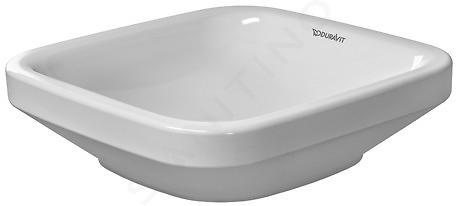 Duravit DuraStyle - Umývadlo na dosku, 43x43 cm, bez prepadu, biela 0349430000