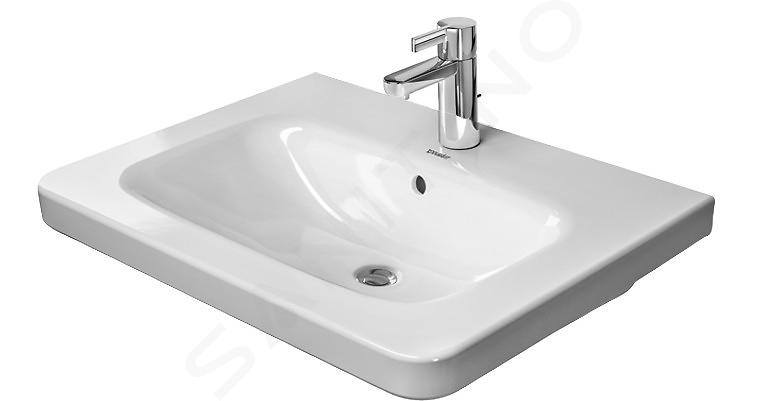 Duravit DuraStyle - Umývadlo, 800x480 mm, s prepadom, s otvorom na batériu, WonderGliss, biela 23208000001