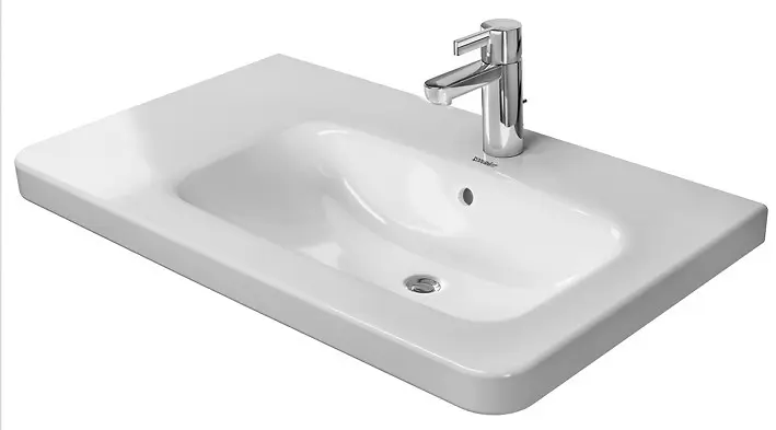 Duravit DuraStyle - Wastafel 800x480 mm, met overloop, met kraangat, WonderGliss, wit 23268000001