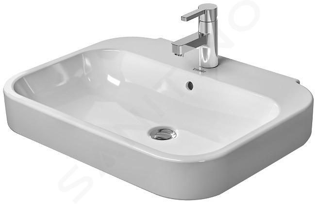 Duravit Happy D.2 - Umývadlo, 65x50 cm, s prepadom, s otvorom na batériu, biela 2316650000