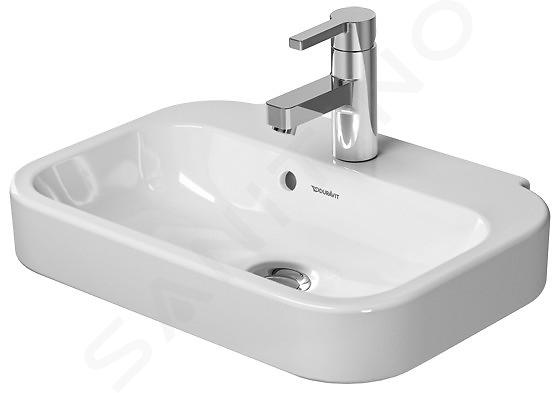 Duravit Happy D.2 - Umývadielko, 500x360 mm, s prepadom, s otvorom na batériu, biela 0709500000