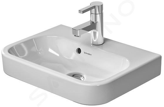 Duravit Happy D.2 - Umywalka 50x36 cm, z przelewem, z otworem na baterię, biała 0710500000