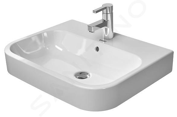 Duravit Happy D.2 - Zlew nablatowy 60x46 cm z przelewem i otworem na baterię, kolor biały 2315600000