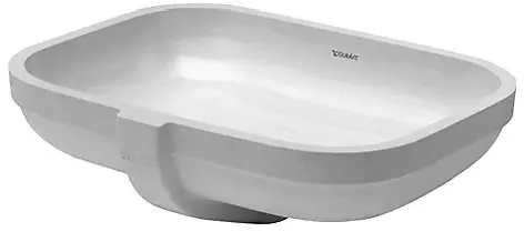 Duravit Happy D.2 - Umývadlo zápustné, 480x345 mm, bez otvoru na batériu, s WonderGliss, alpská biela 04574800001