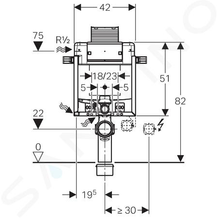 Cassetta Combifix 90 Omega per WC sospeso Geberit 110.000.00.1 - Grassia srl