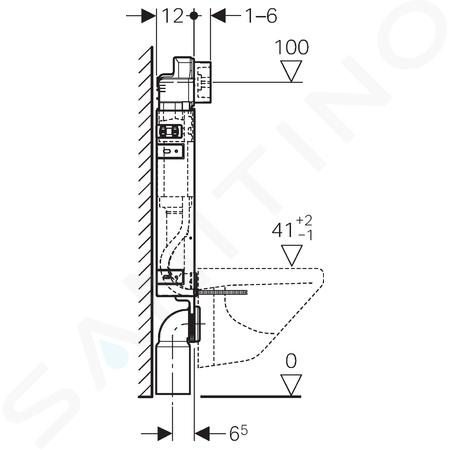 Geberit Kombifix - Bâti-support Basic pour WC suspendu, 108 cm, réservoir  encastré Delta 12 cm 110.100.00.1