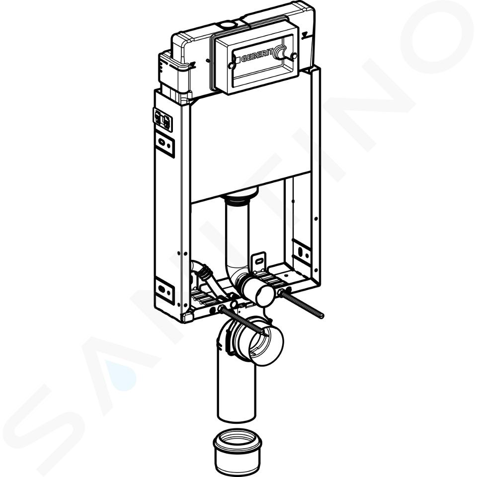 Geberit Kombifix - Bâti-support Basic pour WC suspendu, 108 cm, réservoir  encastré Delta 12 cm 110.100.00.1