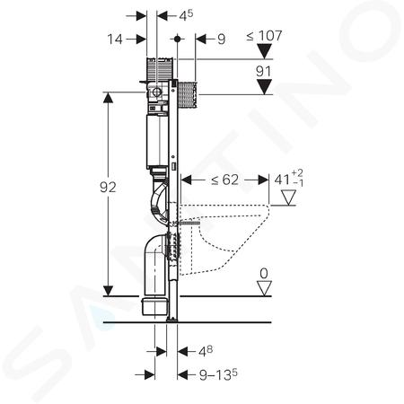 Geberit Duofix - Bâti-support pour lavabo, 1300 mm, pour robinetterie  murale avec module fonctionnel à encastrer et bouchon anti-odeurs  111.561.00.1