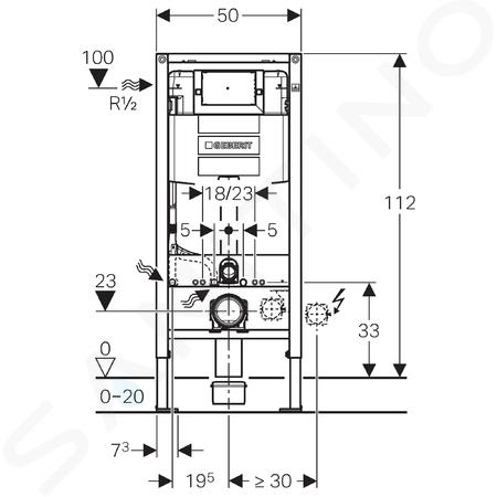 Bati-support Geberit Duofix pour WC suspendu, 112 cm, avec réservoi