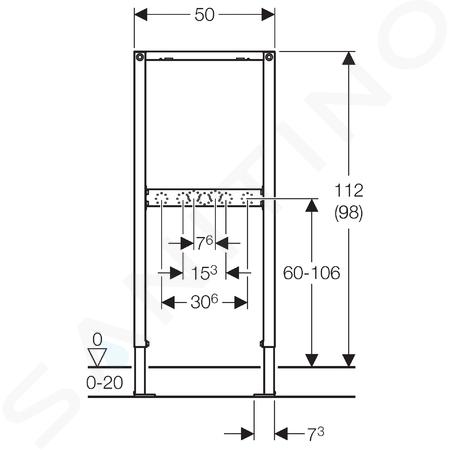 ga verder Fokken Ithaca Geberit Duofix - Douche- en bad element, hoogte 98-112 cm, opbouw  douchekraan 111.740.00.1 | Sanitino.be/nl