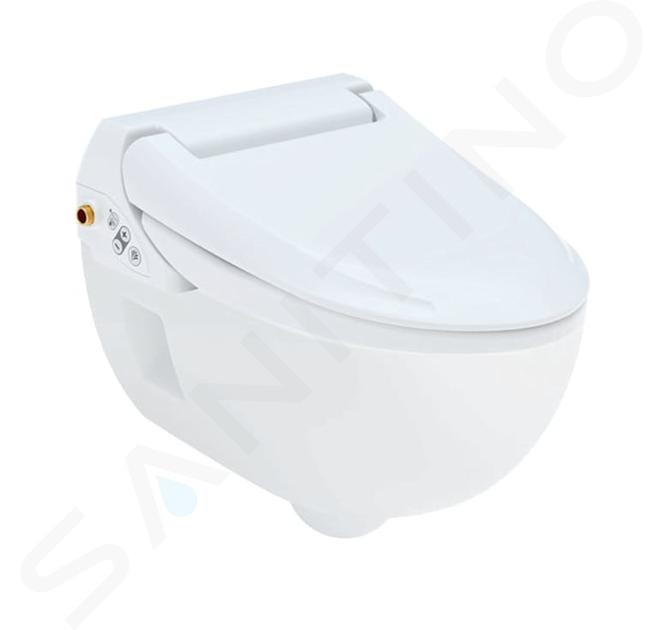 Geberit AquaClean - Elektronický bidet s keramikou, Rimfree, SoftClosing, alpská bílá 146.135.11.1