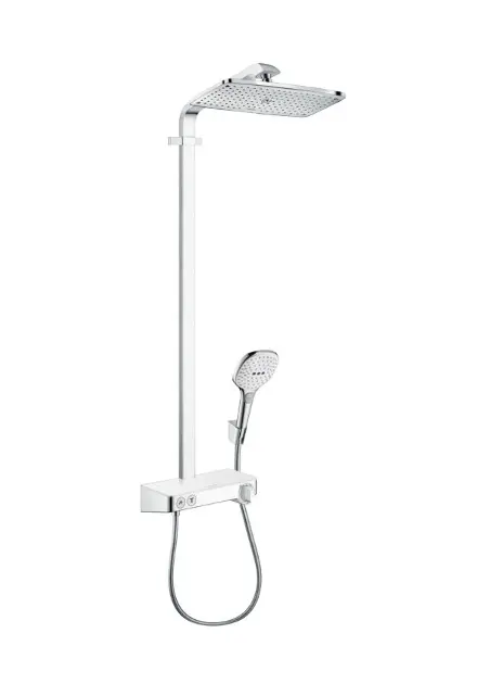 Hansgrohe Raindance Select E - Shower set Showerpipe 360 with thermostat ShowerTablet Select 300, white/chrome 27288400
