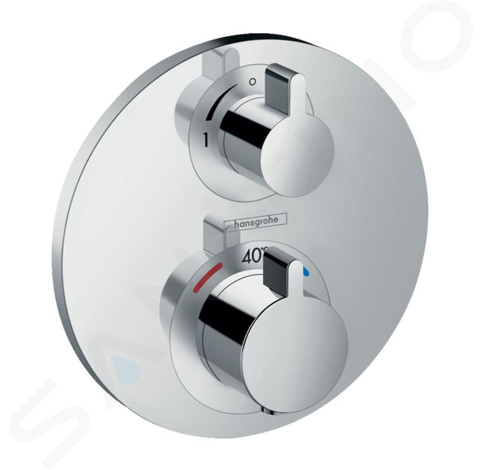 Hansgrohe Ecostat S - Mitigeur thermostatique encastré de douche avec vanne d’arrêt, chrome 15757000