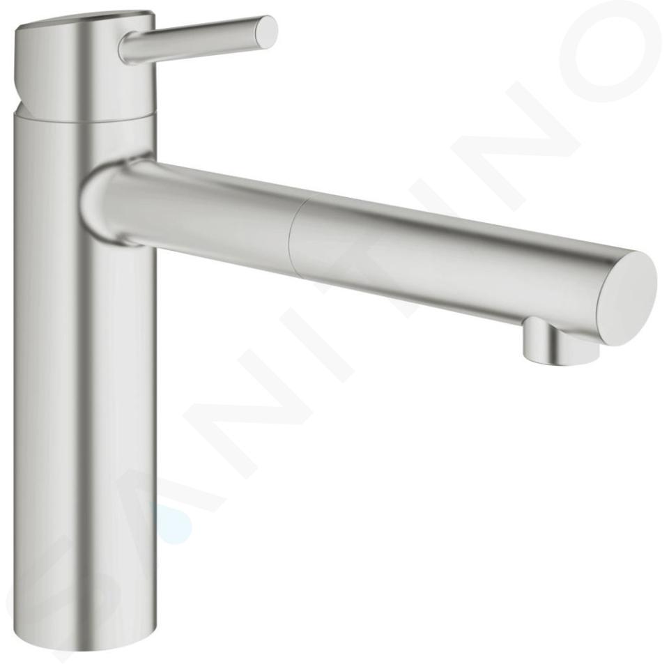 Grohe Concetto - Miscelatore monocomando per lavello, supersteel 31129DC1