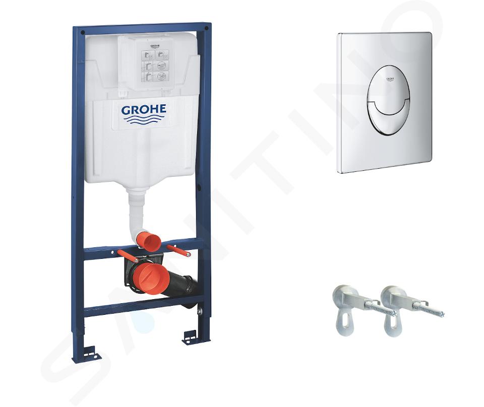 Grohe Rapid SL - Módulo instalación empotrado para inodoro suspendido, altura 1,13 m, pulsador de WC Skate Air, cromo 38721001