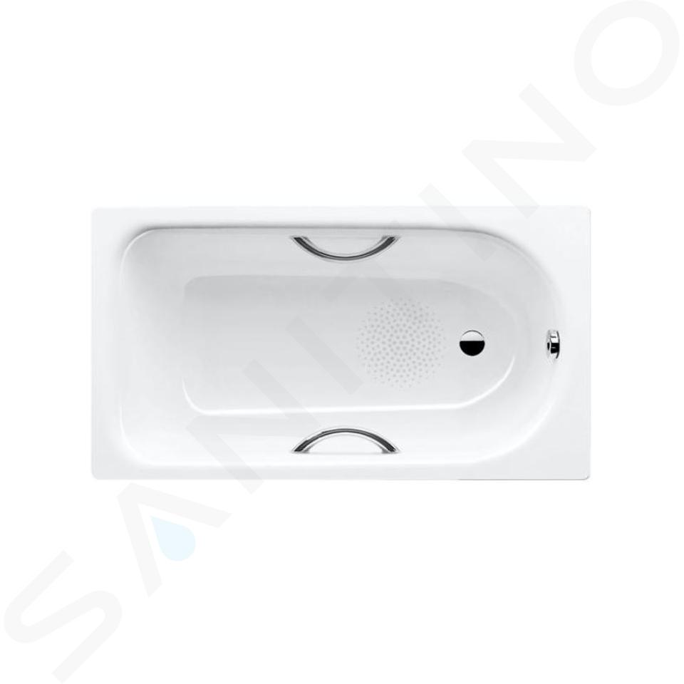 Kaldewei Advantage - Baignoire rectangulaire Saniform Plus Star 331, 150x70 cm, avec trous pour poignées, antidérapant, effet Perl, blanc 133130003001