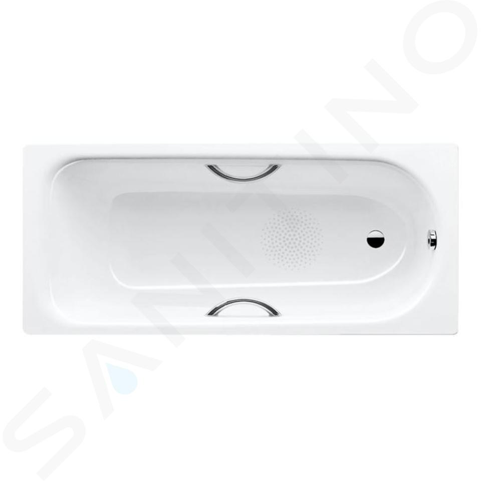 Kaldewei Advantage - Bañera rectangular Saniform Plus Star 333, 160x75 cm, con orificios para asas, antideslizante, efecto Perl, blanca 133330003001