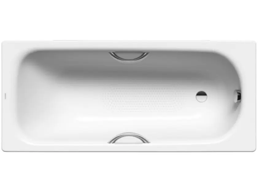 Kaldewei Advantage - Baignoire rectangulaire Saniform Plus Star 337, 180x80 cm, avec trous pour poignées, antidérapant sur toute la largeur, effet Perl, blanc 133734013001
