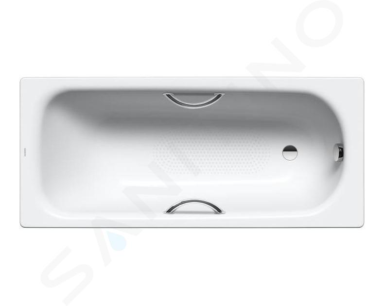 Kaldewei Advantage - Vasca da bagno Saniform Star 338, 175x75 cm, con fori per maniglie, antiscivolo a tutta larghezza, effetto Perl, bianco 133834013001