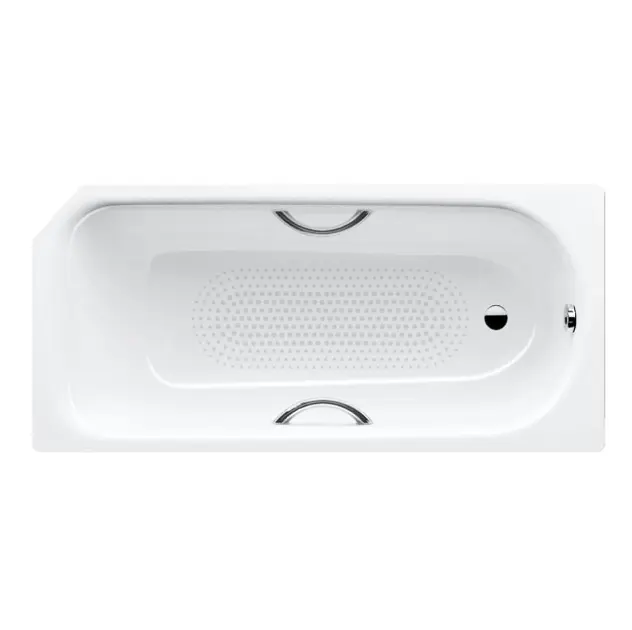Levně Kaldewei Advantage - Obdélníková vana Saniform V2 Star 332, 160x70 cm, s otvory pro madla, celoplošný antislip, Perl-Effekt, bílá 134134013001