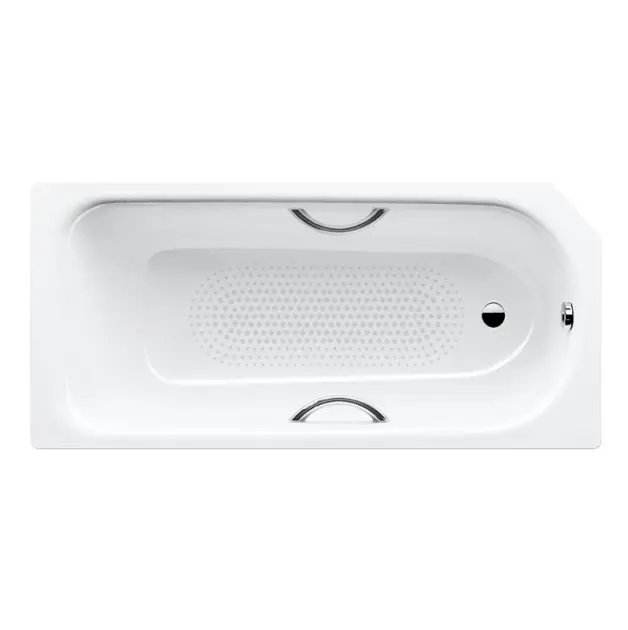 Levně Kaldewei Advantage - Obdélníková vana Saniform V3 Star 332, 160x70 cm, s otvory pro madla, celoplošný antislip, Perl-Effekt, bílá 134234013001