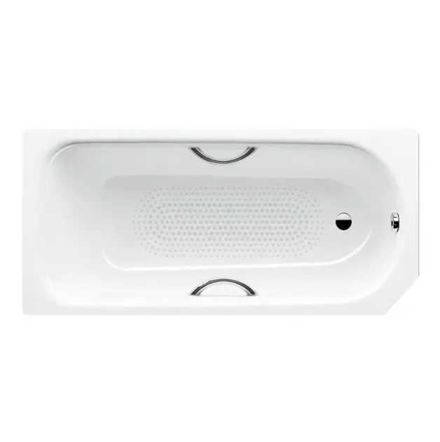Levně Kaldewei Advantage - Obdélníková vana Saniform V4 Star 332, 160x70 cm, s otvory pro madla, celoplošný antislip, Perl-Effekt, bílá 134334013001