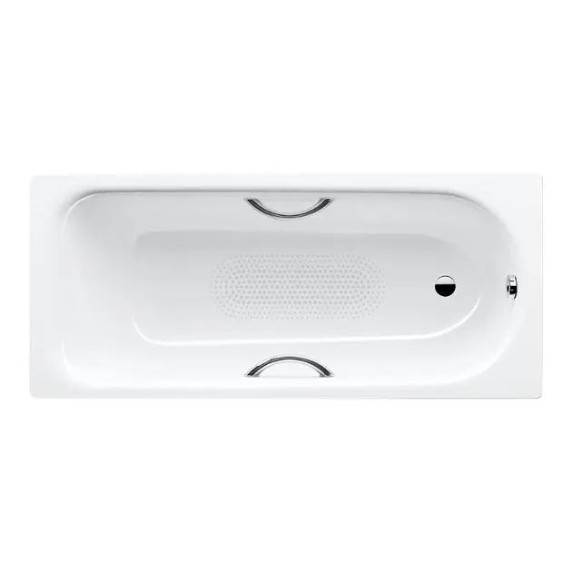 Levně Kaldewei Advantage - Obdélníková vana Saniform Plus Star 345, 160x75 cm, s otvory pro madla, bílá - vana, celoplošný antislip, otvory pro madla 134534