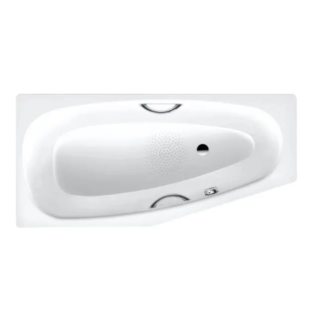 Levně Kaldewei Advantage - Asymetrická vana Mini Star pravá 835, 157x70/48 cm, s otvory pro madla, antislip, bílá 224530000001